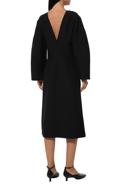 Платье из вискозы и шерсти CO черного цвета по цене 131500 руб., арт. 4449/HSF, фото 4 Платье из вискозы и шерсти CO, арт. 4449/HSF, фото 4