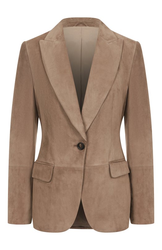 Замшевый жакет Brunello Cucinelli MPCLF208XP Бежевый MPCLF208XP