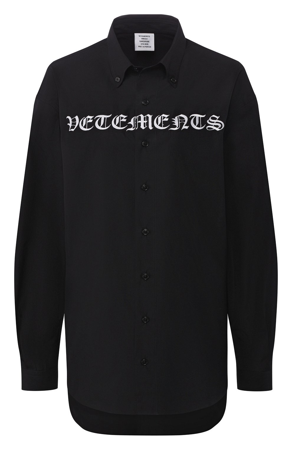Хлопковая рубашка VETEMENTS, арт. SS20SH285 1006/W/BLACK, фото 1