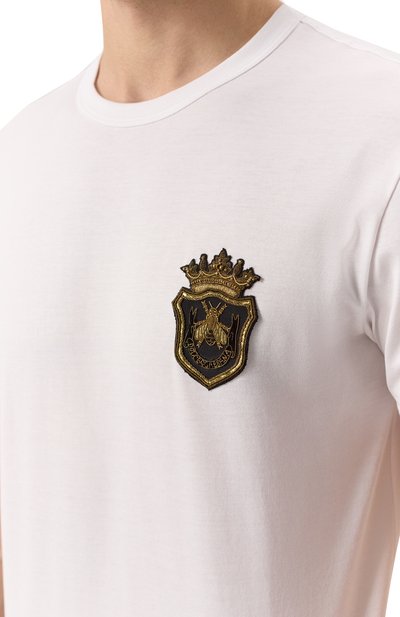 Хлопковая футболка DOLCE & GABBANA белого цвета по цене 87550 руб., арт. G8PV1Z/G704C, фото 5 Хлопковая футболка DOLCE & GABBANA, арт. G8PV1Z/G704C, фото 5
