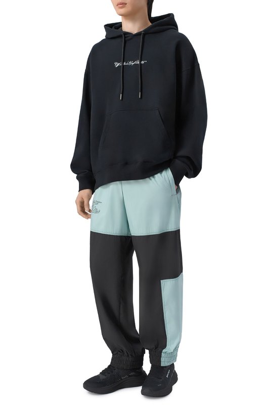 Текстильные кроссовки Sunset Palm Angels PMIA10LS26LEA001 Чёрный  PMIA10LS26LEA001 Фото 2