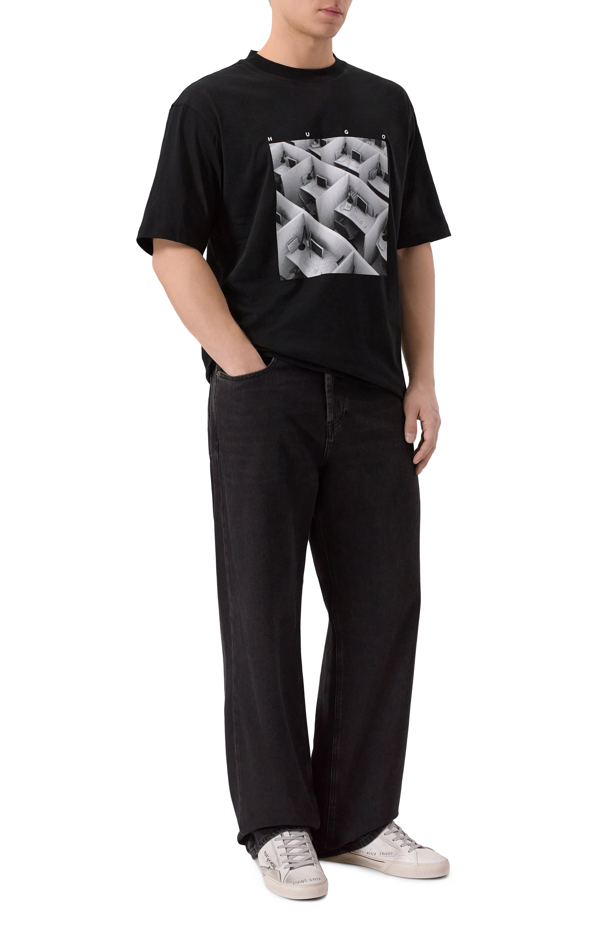 Хлопковая футболка HUGO, арт. 50553330, фото 2