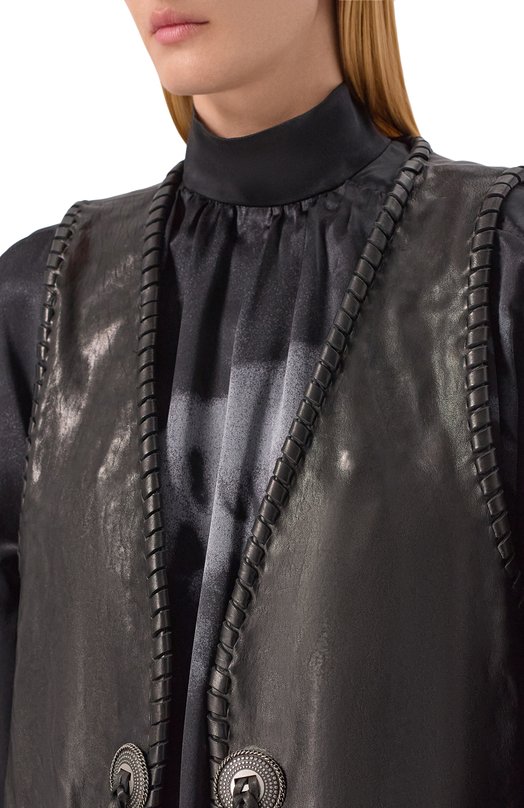 Кожаный жилет Ann Demeulemeester B0013407/LT137 Чёрный  B0013407/LT137 Фото 5