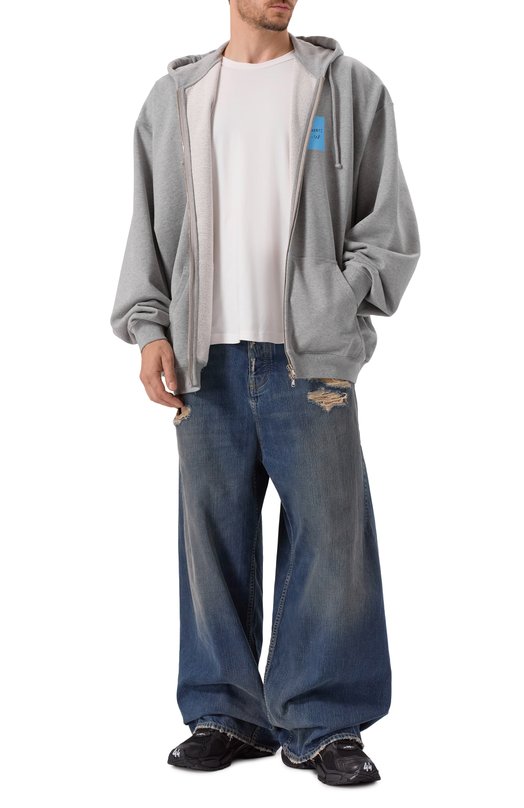 Хлопковая толстовка VETEMENTS UE54HD440G/1302 M0LLET0N Серый  UE54HD440G/1302 M0LLET0N Фото 2
