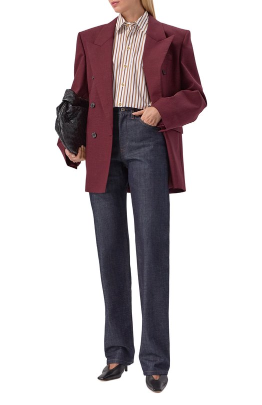 Хлопковая рубашка Bottega Veneta 838420/V5PL0 Бежевый  838420/V5PL0 Фото 2