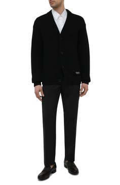Мужские кожаные пенни-лоферы PRADA черного цвета, арт. 2DC213-053-F0002-G000 | Фото 2 (Мужское Кросс-КТ: Лоферы-обувь; Стили: Классический; Материал сплава: Проставлено; Нос: Не проставлено; Материал внешний: Натуральная кожа)