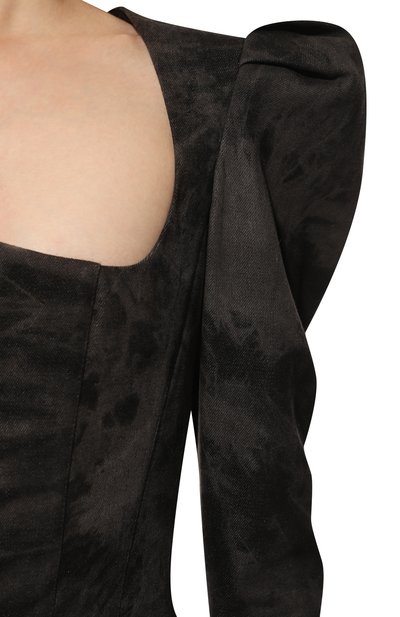 Хлопковое платье YANA DRESS темно-серого цвета по цене 175000 руб., арт. 4-23/0-708-2901/6, фото 5 Хлопковое платье YANA DRESS, арт. 4-23/0-708-2901/6, фото 5