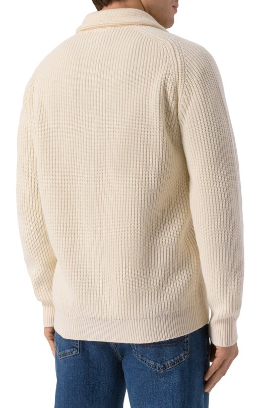 Кардиган из шерсти и кашемира Andrea Campagna M5625-6145FB Кремовый  M5625-6145FB Фото 4