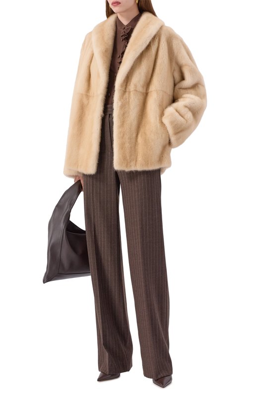 Шуба из норки Emil Shabaev М171 Кремовый  М171 Фото 2