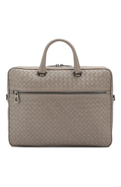 Мужской кожаный портфель  BOTTEGA VENETA серого цвета, арт. 516110/V4651 | Фото 1 (Материал внутренний: Не назначено; Материал: Натуральная кожа; Материал сплава: Проставлено; Драгоценные камни: Проставлено; Статус проверки: Проверена категория; Размер: large)