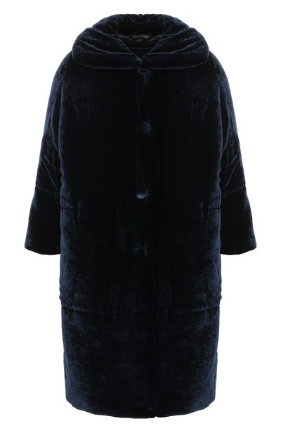 Бархатный пуховик с отложным воротником MONTECORE, а рт. 2526C460/182801, фото 1