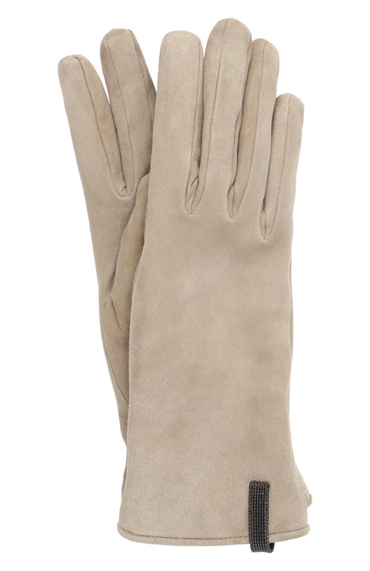 Замшевые перчатки Brunello Cucinelli M0PCL9009 Бежевый M0PCL9009