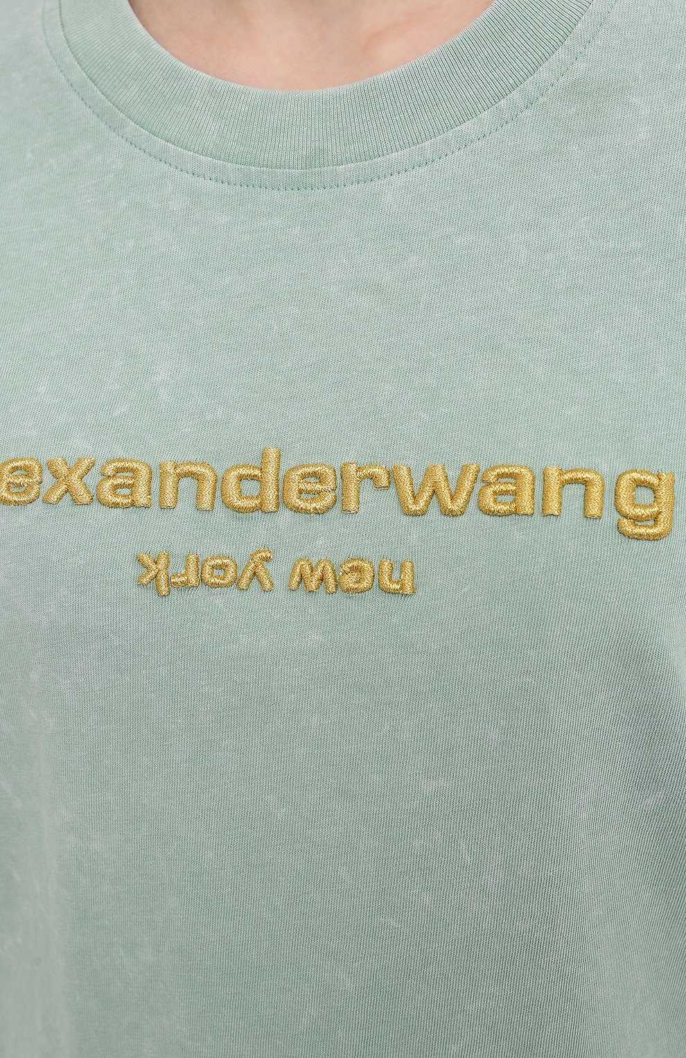 Хлопковая футболка ALEXANDER WANG светло-зеленого цвета по цене 25700 руб., арт. UCC1211030, фото 5 Хлопковая футболка ALEXANDER WANG, арт. UCC1211030, фото 5