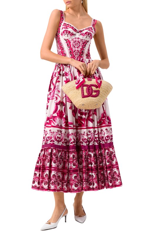 Хлопковое платье Dolce & Gabbana F6AEIT/HH5A1 Розовый  F6AEIT/HH5A1 Фото 2
