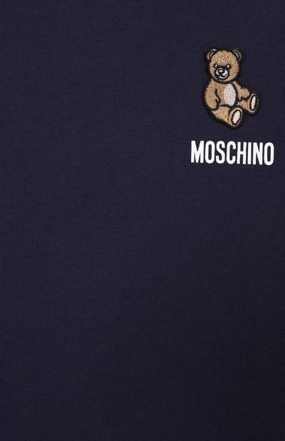 Хлопковая футболка MOSCHINO темно-синего цвета по цене 7580 руб., арт. MUM04V/LAA02, фото 3 Хлопковая футболка MOSCHINO, арт. MUM04V/LAA02, фото 3