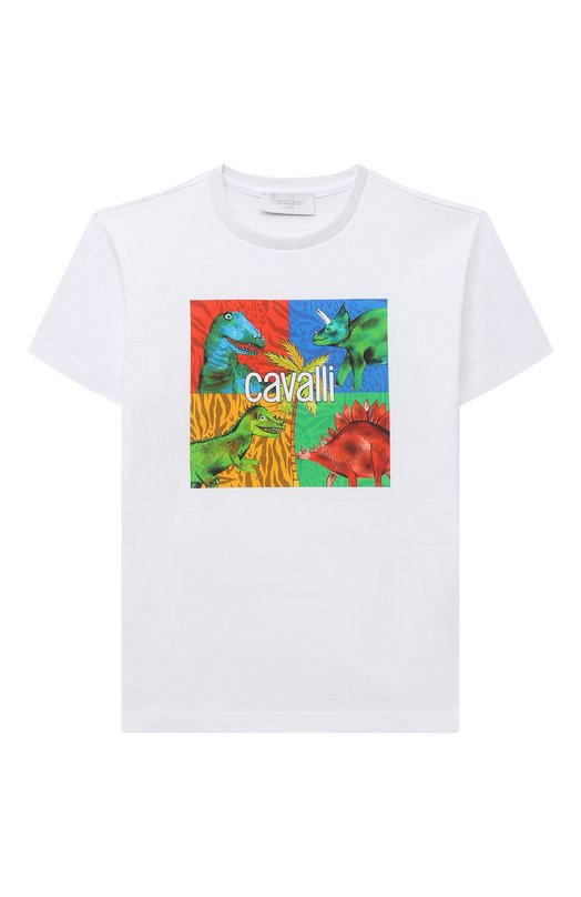 

Хлопковая футболка Roberto Cavalli, Белый