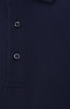 Мужское хлопковое поло CORNELIANI темно-синего цвета, арт. 25G521-2525007 | Фото 6 (Рукава: Короткие; Материал внешний: Хлопок; Длина (для топов): Стандартные; Застежка: Пуговицы; Кросс-КТ: Трикотаж; Принт: Без принта; Стили: Кэжуэл)