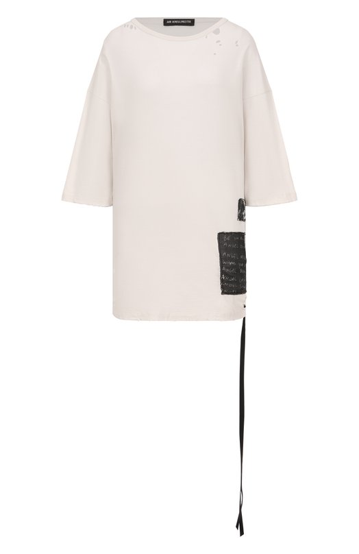 Хлопковая футболка Ann Demeulemeester B0013244/FA637 Белый B0013244/FA637