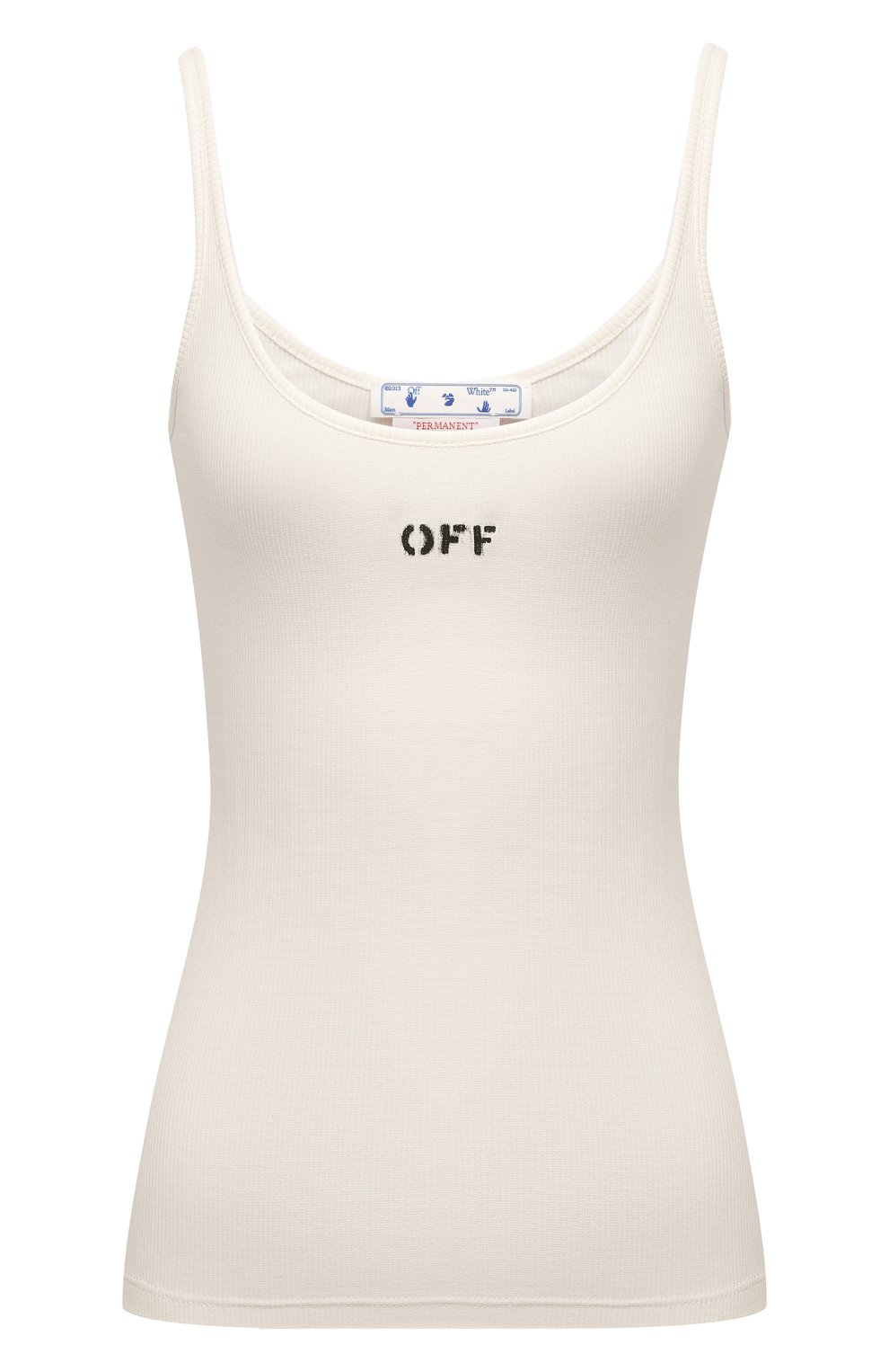 Хлопковая майка OFF-WHITE молочного цвета по цене 28950 руб., арт. 0WAD072C99JER001, фото 1 Хлопковая майка OFF-WHITE, арт. 0WAD072C99JER001, фото 1