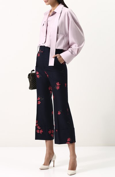 Брюки из смеси хлопка и шерсти с вышивкой GUCCI, арт. 488439/ZKM14, фото 2