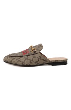 Женские сабо princetown GUCCI темно-бежевого цвета, арт. 687841 UTG10 | Фото 4 (Каблук высота: Низкий; Подошва: Плоская; Каблук тип: Устойчивый; Материал внешний: Натуральная кожа)