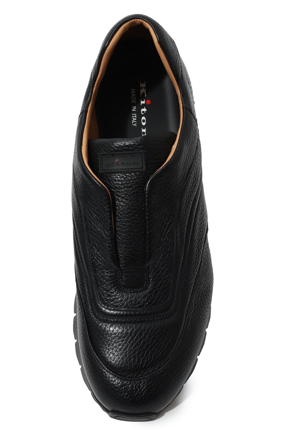 Кожаные кроссовки KITON черного цвета по цене 115500 руб., арт. USSFREEN00126, фото 6 Кожаные кроссовки KITON, арт. USSFREEN00126, фото 6