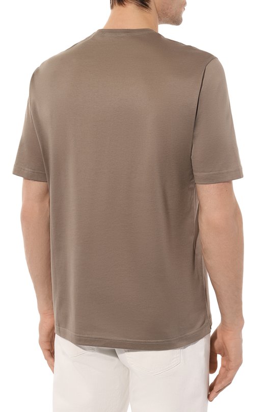 Хлопковая футболка Andrea Campagna TSMC/JERLUX Коричневый  TSMC/JERLUX Фото 4