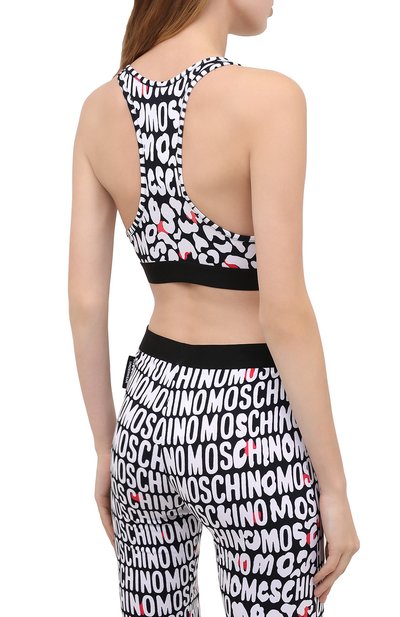Хлопковый топ MOSCHINO черно-белого цвета по цене 13900 руб., арт. A6801/9004, фото 4 Хлопковый топ MOSCHINO, арт. A6801/9004, фото 4