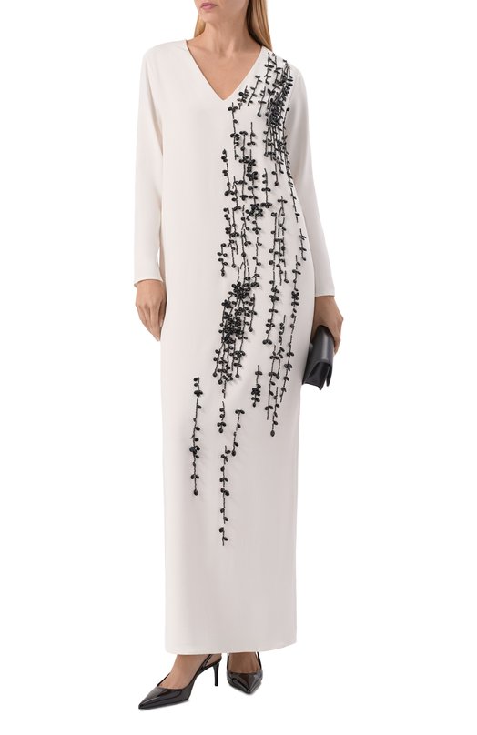 Шелковое платье Kiton D61310K0977A Белый  D61310K0977A Фото 2