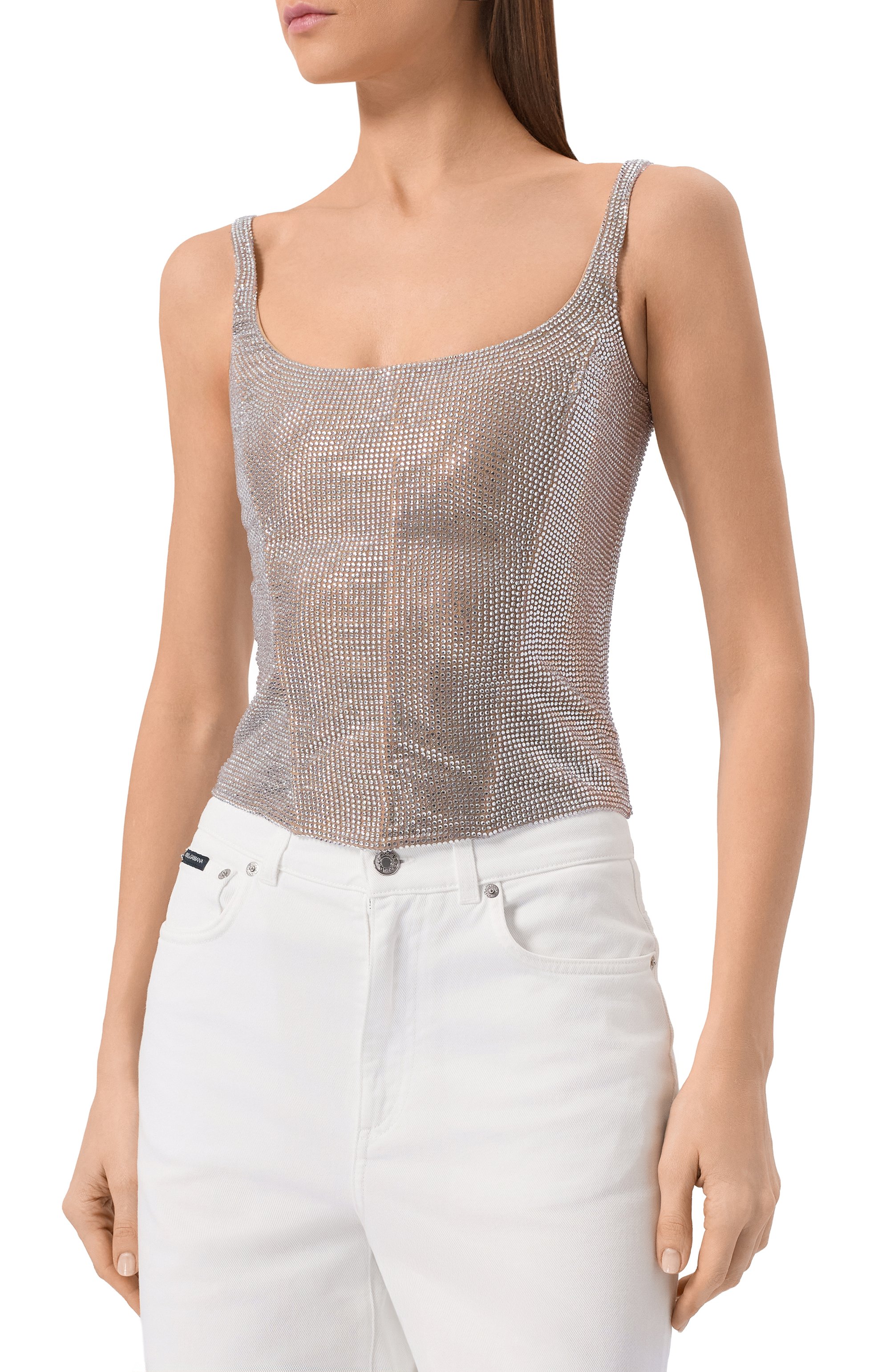 Топ-корсет с отделкой стразами GIUSEPPE DI MORABITO, арт. 06PST0196FC 16316, фото 3