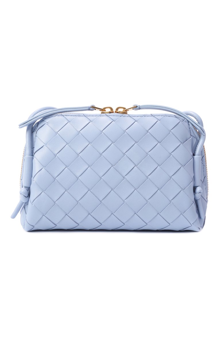 Женская сумка concert pouch BOTTEGA VENETA светло-голубого цвета, арт. 794258/VCPP1 | Фото 1 (Ремень/цепочка: На ремешке; Материал: Натуральная кожа; Размер: mini; Автоматизация состава: Проставлено; Автоматизация ТО: Проставлено)