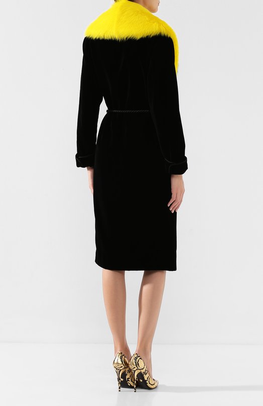 Бархатное пальто Ralph Lauren Чёрный, фото 4