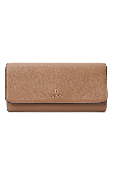 Женские кожаный кошелек FURLA темно-бежевого цвета, арт. WP00317/HSF000 | Фото 1 (Материал: Натуральная кожа; Нос: Не проставлено; Материал сплава: Проставлено)