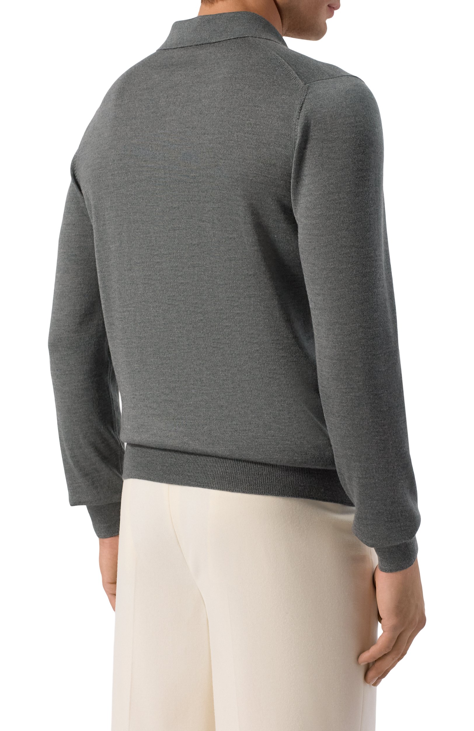 Поло из шерсти и шелка GRAN SASSO бирюзового цвета по цене 31500 руб., арт. 57137/13190, фото 4 Поло из шерсти и шелка GRAN SASSO, арт. 57137/13190, фото 4