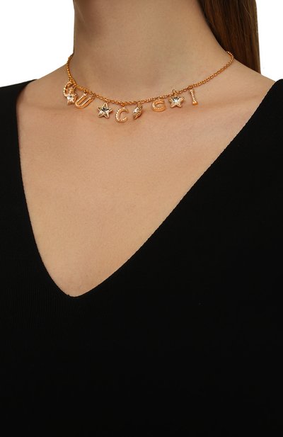 Колье GUCCI золотого цвета по цене 128160 руб., арт. 679044 J1D50, фото 2 Колье GUCCI, арт. 679044 J1D50, фото 2