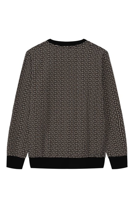 Детский хлопковый свитшот BALMAIN бежевого цвета, арт. BW4Q40 | Фото 2 (Драгоценные камни: Проставлено; Материал сплава: Проставлено; Материал внешний: Хлопок; Рукава: Длинные)