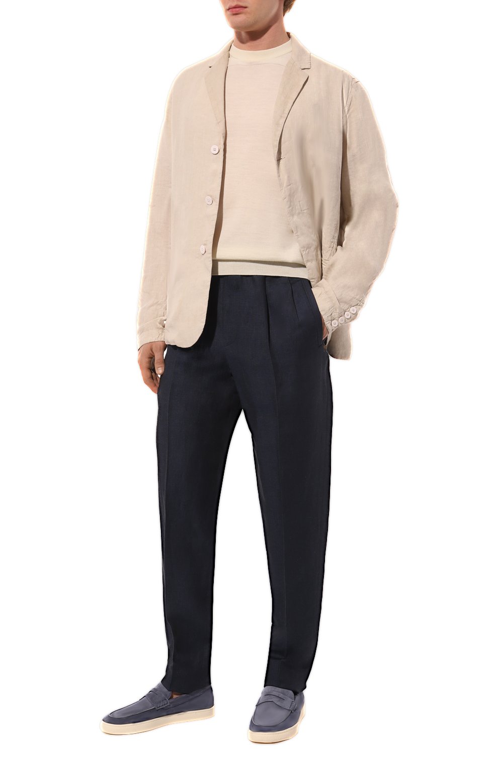 Брюки изо льна и лиоцелла ZEGNA, арт. 7ZF103A7/73GCC2, фото 2