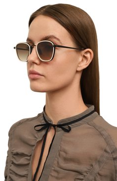 Женские солнцезащитные очки EYEPETIZER коричневого цвета, арт. GLIDE CY-6-50 | Фото 2 (Нос: Не проставлено; Региональные ограничения белый список (Axapta Mercury): Не проставлено; Материал: Металл; Кросс-КТ: С/з-унисекс; Тип очков: С/з; Оптика Гендер: оптика-унисекс; Очки форма: Круглые)