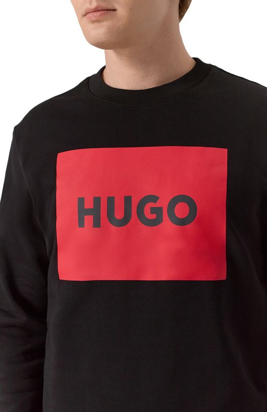 Хлопковый свитшот HUGO 50467944 Чёрный  50467944 Фото 5