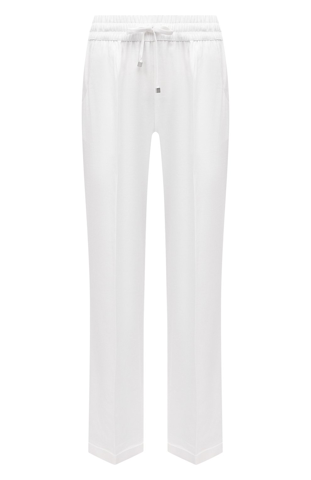 Брюки изо льна и вискозы KITON белого цвета по цене 85700 руб., арт. D48122K09T84, фото 1 Брюки изо льна и вискозы KITON, арт. D48122K09T84, фото 1