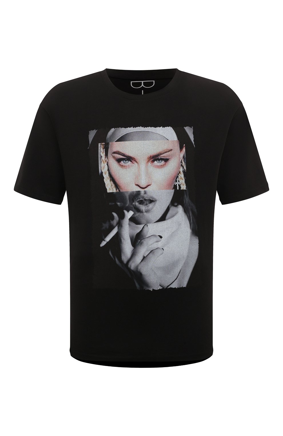 Хлопковая футболка BISIBIGLIO черного цвета по цене 11550 руб., арт. SU0R MAD0NNA, фото 1 Хлопковая футболка BISIBIGLIO, арт. SU0R MAD0NNA, фото 1