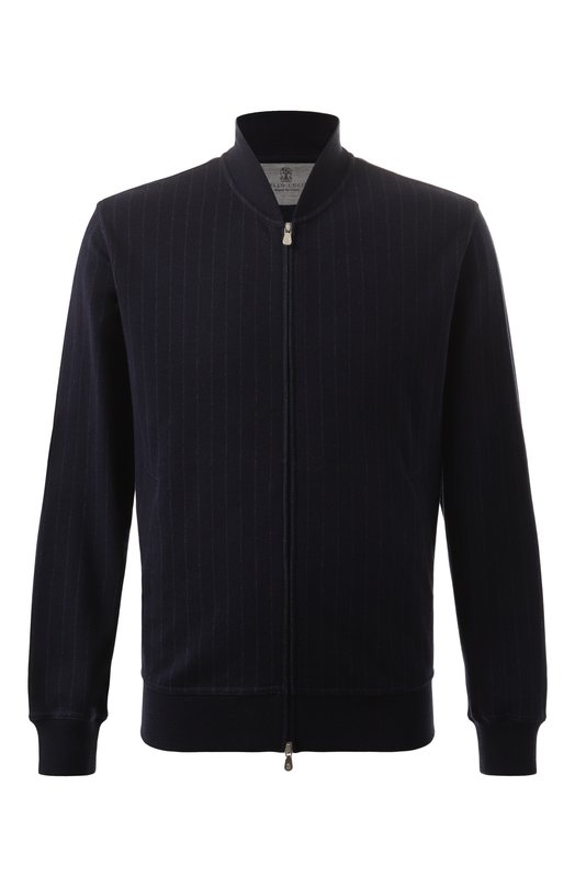 Толстовка из хлопка и кашемира Brunello Cucinelli MM8339072G Синий MM8339072G