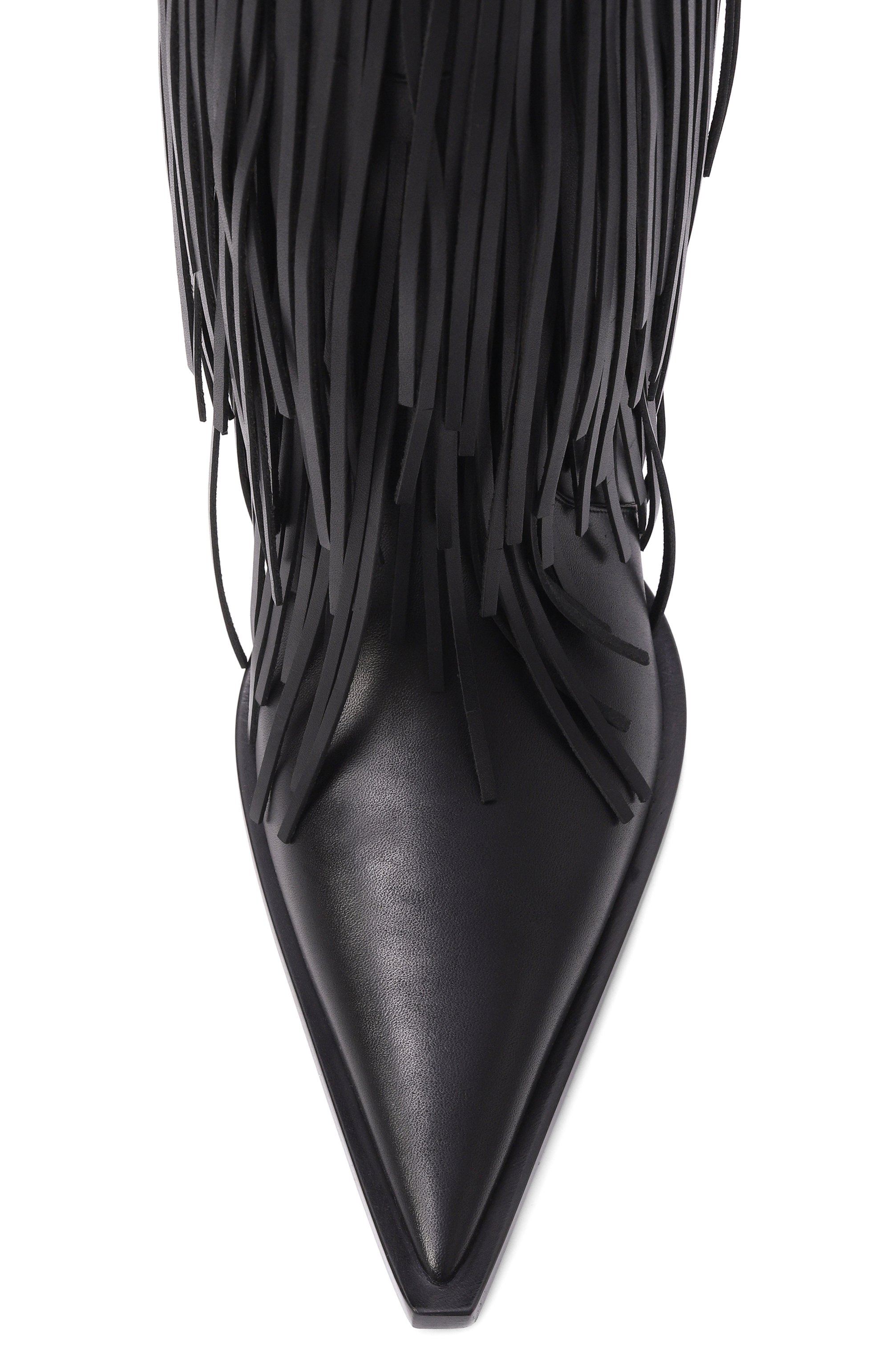 Кожаные ботильоны avenue fringe BALENCIAGA черного цвета по цене 268000 руб., арт. 855350/WBD00, фото 6 Кожаные ботильоны avenue fringe BALENCIAGA, арт. 855350/WBD00, фото 6