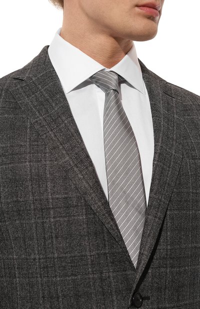 Шелковый галстук EMPORIO ARMANI серого цвета по цене 15250 руб., арт. 340275/4R640, фото 2 Шелковый галстук EMPORIO ARMANI, арт. 340275/4R640, фото 2