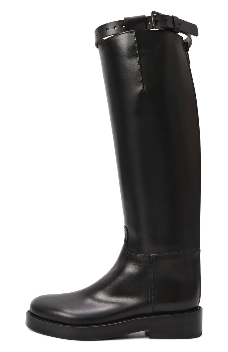 Женские кожаные сапоги stan ANN DEMEULEMEESTER черного цвета, арт. B0010078/LT046 | Фото 4 (Высота голенища: Средние; Материал внешний: Натуральная кожа; Материал внутренний: Натуральная кожа; Каблук высота: Низкий; Подошва: Платформа; Каблук тип: Устойчивый; Материал утеплителя: Без утеплителя)