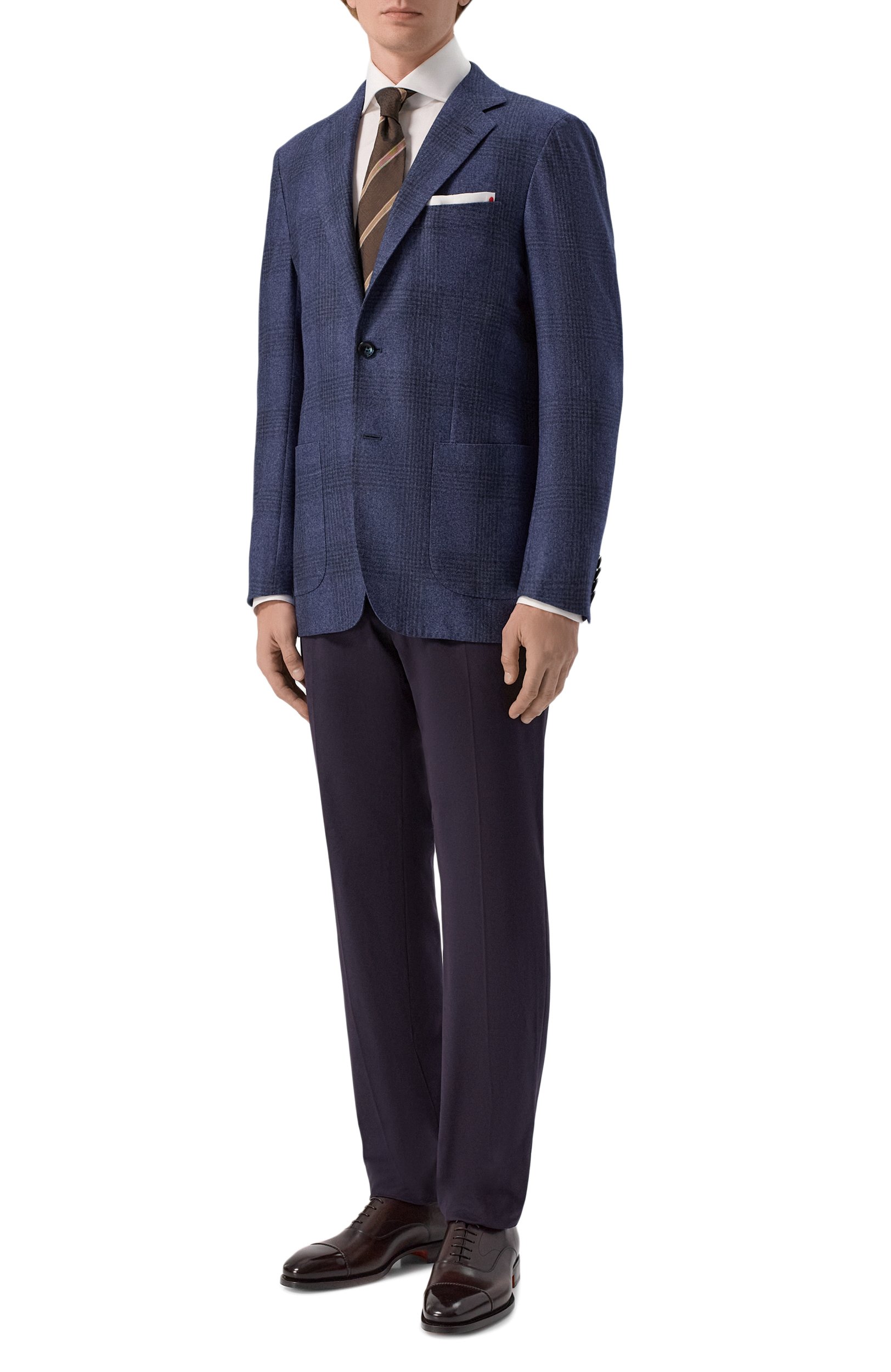 Пиджак из кашемира и хлопка KITON синего цвета по цене 838000 руб., арт. UG81K0189I, фото 2 Пиджак из кашемира и хлопка KITON, арт. UG81K0189I, фото 2
