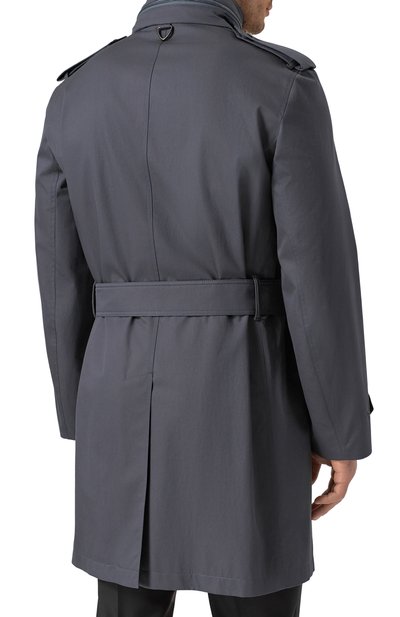 Хлопковый плащ BURBERRY темно-серого цвета по цене 317500 руб., арт. 8106366, фото 4 Хлопковый плащ BURBERRY, арт. 8106366, фото 4