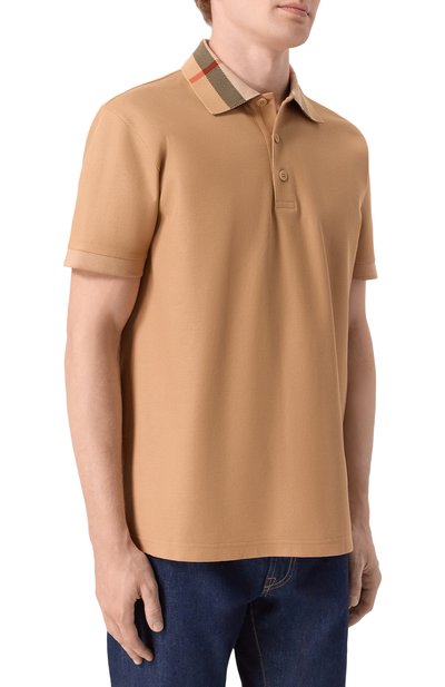 Хлопковое поло BURBERRY бежевого цвета по цене 75450 руб., арт. 8095924, фото 3 Хлопковое поло BURBERRY, арт. 8095924, фото 3