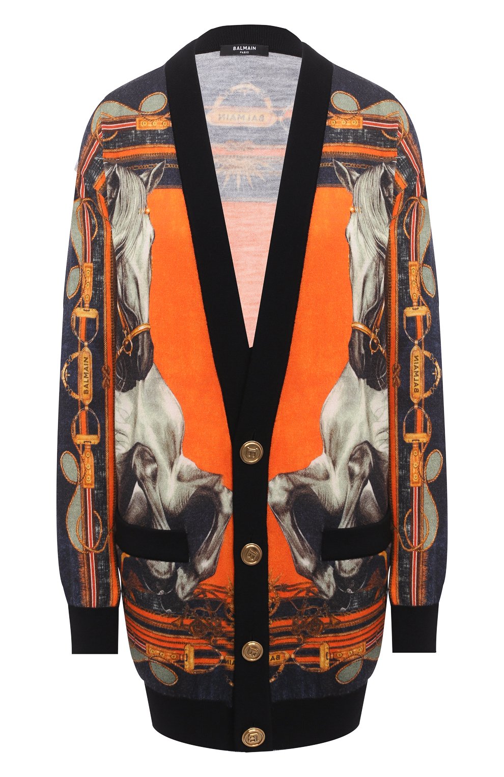 Шерстяной кардиган BALMAIN разноцветного цвета по цене 226500 руб., арт. UF03496/K184, фото 1 Шерстяной кардиган BALMAIN, арт. UF03496/K184, фото 1