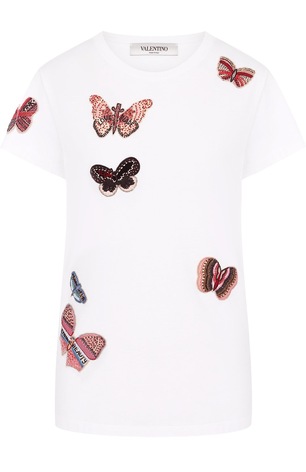 Футболка прямого кроя с отделкой в виде бабочек VALENTINO, арт. PB3MG06U/3P7, фото 1